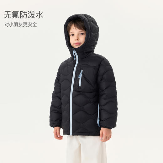 【无氟防泼水】马克珍妮男女童超轻加厚拼色羽绒服2025年冬装新款551639 商品图3