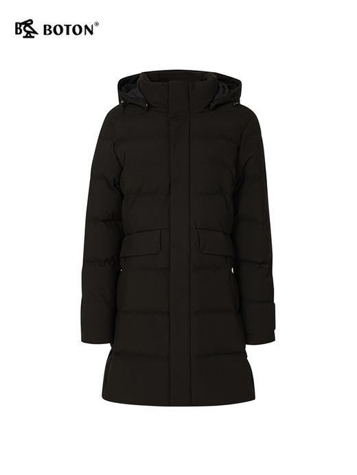 波顿女士秋冬合身保暖羽绒服显瘦 黑杏两色白鸭绒中长款LC755523 商品图6