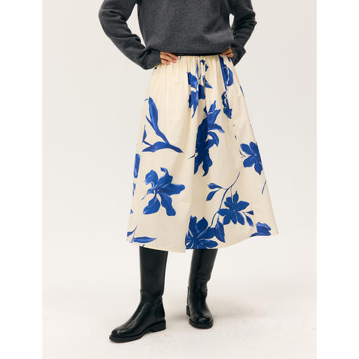 HeyDress印花棉质松紧腰伞裙 商品图0