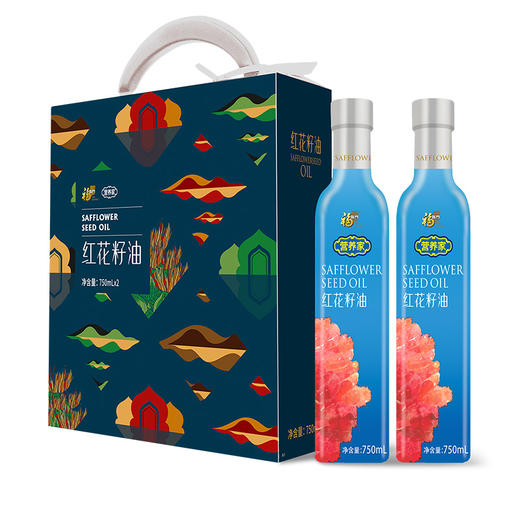 中粮福临门营养家红花籽油礼盒750ml*2 商品图0