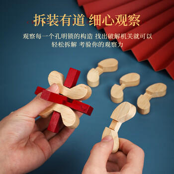 乐智由我鲁班锁16件套孔明锁儿童益智玩具7--10岁训练思维男孩生日礼物 商品图2