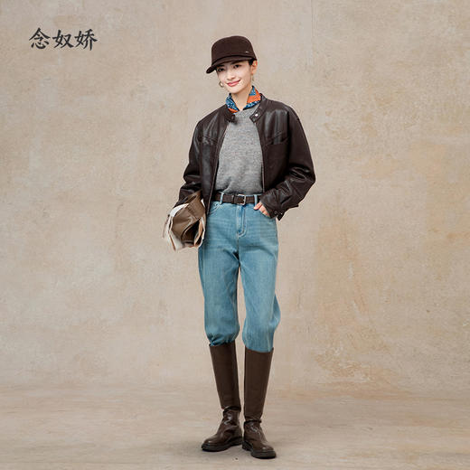 【商场同款】CNJ5850 “ 甜酷皮衣” 柔软蛋白皮 轻盈好穿 版型显瘦包容 夹克外套 商品图6