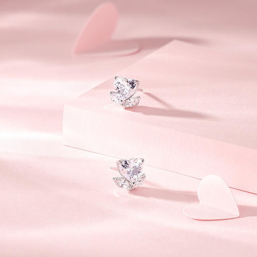 卡蒂罗KADER 冰晶花耳钉 在逃公主925银精致轻奢满镶闪锆优雅浪漫甜蜜璀璨闪耀 温柔气质女友养耳洞耳饰 商品图2