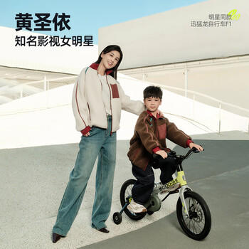 酷骑儿童自行车F1 14寸镁合金轻便避震充气胎初学者辅助轮2-6岁酷骑绿 商品图2