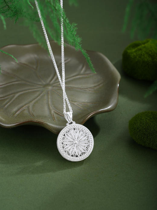 子佩集【莲花顺意】S990银吊坠【QFDZ043】花丝吊坠可旋转（不含链）2510 商品图3