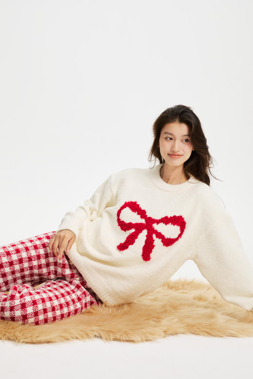 连绵·蝴蝶结女款半边绒家居服 商品图4