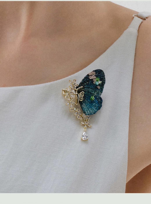 【团购】she”s 新推 斑斓蝶梦 新国风刺绣饰品 胸针 商品图3