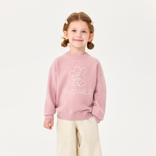 马克珍妮男女童线条动物园软软针织毛衣2025年秋冬新款551851 商品图1