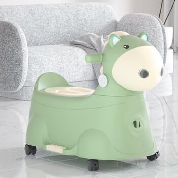 小哈伦儿童马桶音乐座便器宝宝坐便器男女孩婴幼儿尿盆便盆音乐款漫秋绿 商品图2