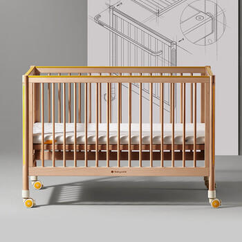 babycare婴儿床0-3岁宝宝实木床儿童床高度可调可移动多功能拼接床蒙柯PRO 商品图5