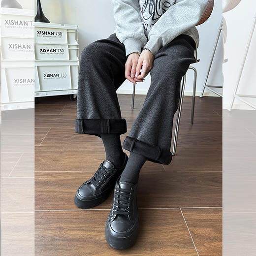 西遇宽松直筒休闲裤女秋季新款慵懒风阔腿糯米裤九分裤子SS051693 商品图2