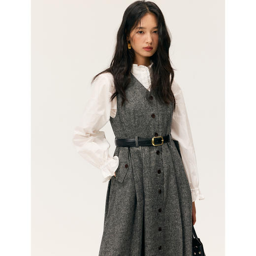 HeyDress马甲式无袖捏褶连衣裙 商品图1