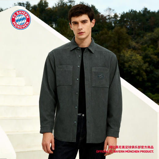 【官方正版】拜仁足球俱乐部丨秋季新款深绿衬衫外套休闲简约长袖 商品图1