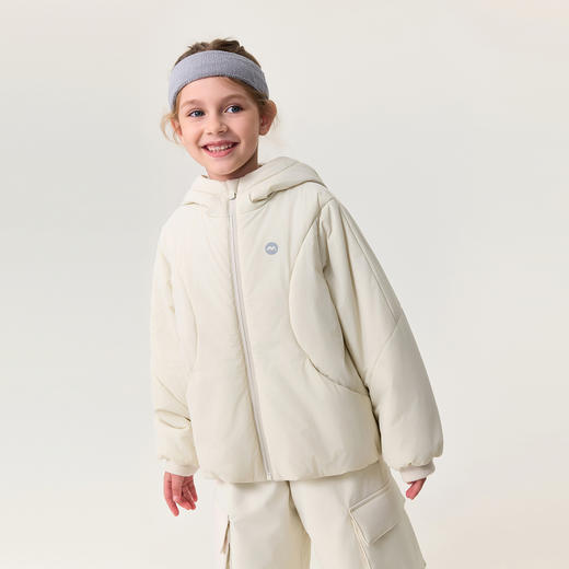 【无氟防泼水】马克珍妮女童元气时尚连帽棉服外套2025年秋冬新款551563 商品图1