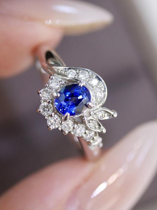 0.64ct刻面蓝宝石戒指 商品图1
