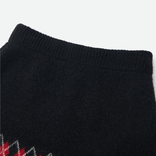 Herlian2025冬季新款撞色菱格纹装饰针织半裙 商品图3