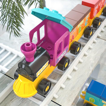 费乐（FEELO）兼容乐高大颗粒儿童拼装积木玩具男女孩新年礼物生日4节小火车 商品图4