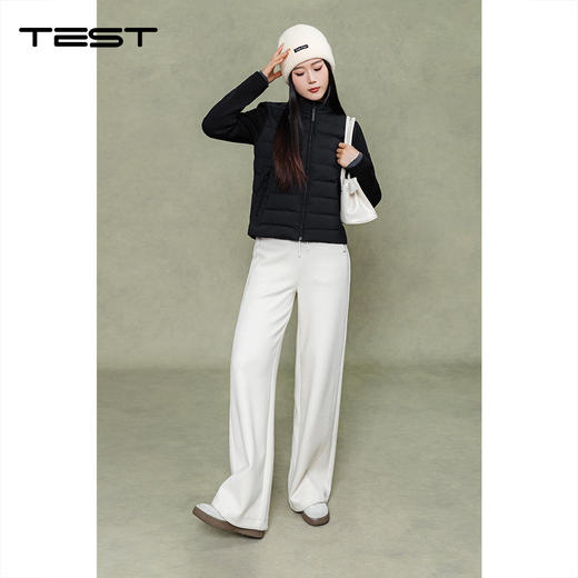 冬上新简约百搭修身显瘦黑色拼接短款羽绒服2254013 商品图1