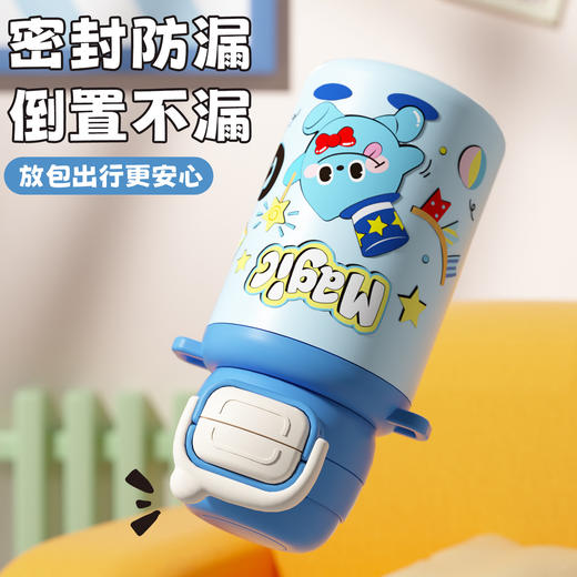 「双饮设计！颜值拿捏」卡通可爱乐萌儿童316不锈钢双饮保温杯保冷吸管杯便携弹跳杯餐饮用具 商品图3