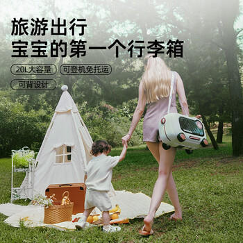 bebehaha儿童可坐可骑滑滑车二合一行李箱可储物男女宝宝遛娃神器溜溜车棕 商品图4