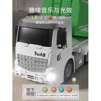爱比鹿儿童玩具车大号环卫垃圾车城市清理汽车2-3-6岁男孩女孩生日礼物 商品图2