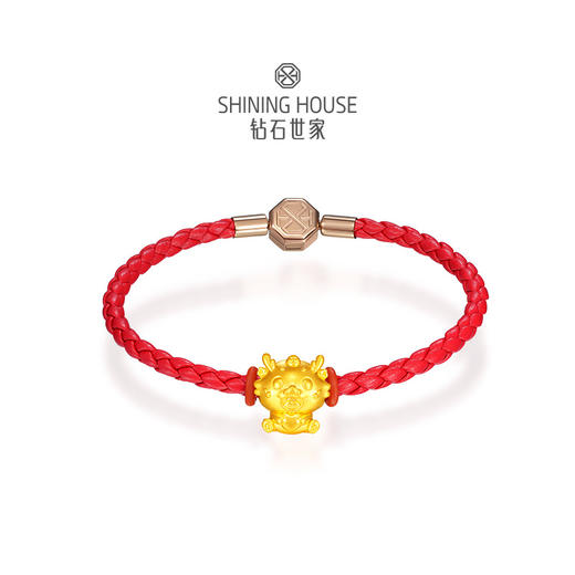 【定价黄金】【限时8折】【现货】钻石世家  生肖龙足金黄金串珠吊坠 商品图2