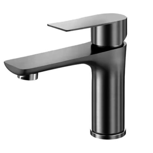 XNYEE心意卫浴 加高枪灰色 不锈钢 卫生间面盆台上盆 高脚冷热水龙头 Q1枪灰面盆龙头+70cm进水管 商品图1