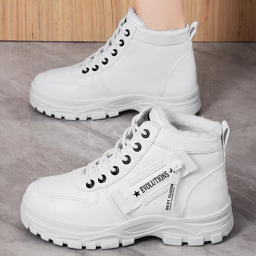 冬季雪地靴鞋子女款保暖加绒加厚棉鞋韩版系带中筒厚底棉靴 商品图3