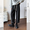 西遇宽松直筒休闲裤女秋季新款慵懒风阔腿糯米裤九分裤子SS051693 商品缩略图0