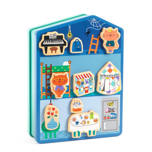 DJECO经典磁性铁盒拼图 冰箱贴 职业变装&创意动物 商品图8