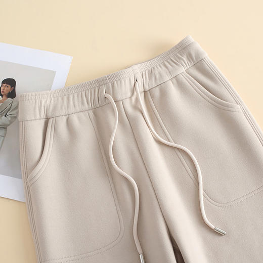 【特价】【山羊绒+桑蚕丝+天丝，王炸面料配比】【蝴蝶裤型，显瘦天花板】秋冬新款女金标蝴蝶裤羊绒蚕丝直筒裤保暖加绒加厚松紧腰抽绳休闲阔腿裤 商品图5