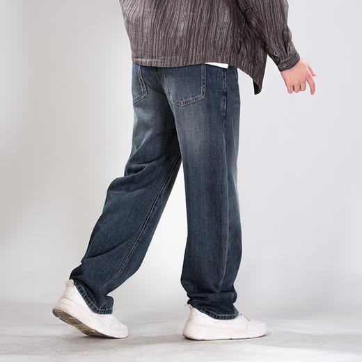 DRONKOO 2025 半松紧腰表袋上方斜织带棕标中厚牛仔长裤 商品图3