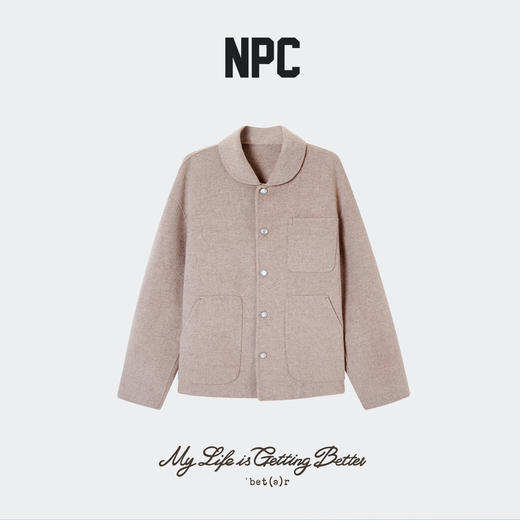 NPC潮牌100%绵羊毛仿【猫眼石】纽扣毛呢外套男静奢风秋NP58WC29 商品图1