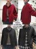 585805正反色四扣短款羊绒大衣 米驼/深灰/红色 商品缩略图0