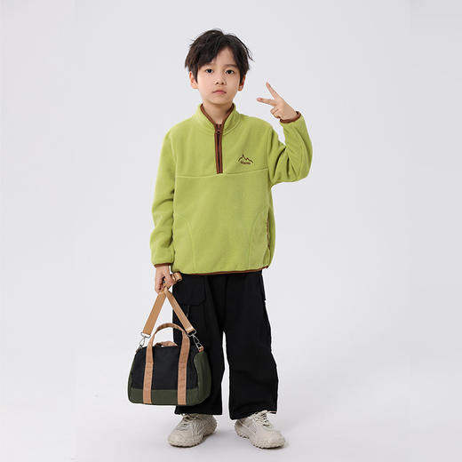 【39.9元/件】儿童套头摇粒绒外套男童女童洋气半拉链上衣秋冬季【2511“羊毛”服装】 商品图2