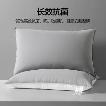 无印工坊A类抗菌纯棉枕头枕芯五星级酒店枕低枕护颈枕48*74cm灰拼 单只装 商品图3
