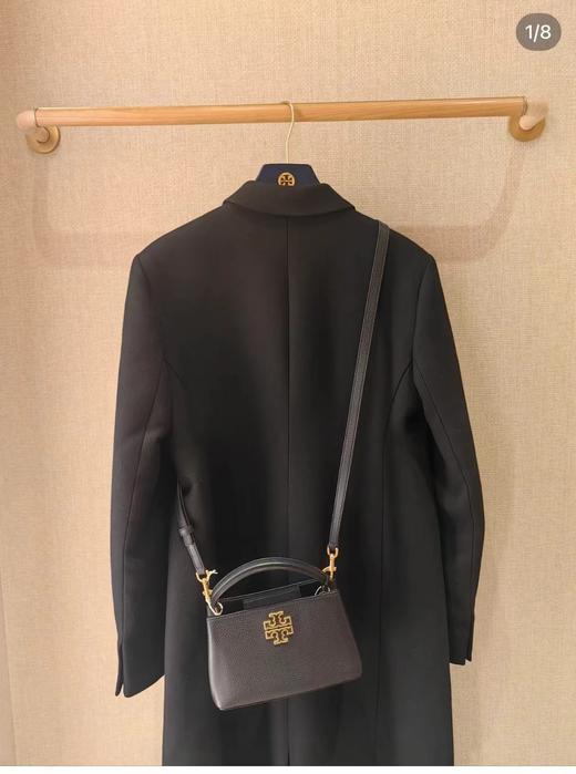 D102172百搭款黑色荔枝纹牛皮金属浮雕logo可手提斜挎迷你戴妃包 商品图1