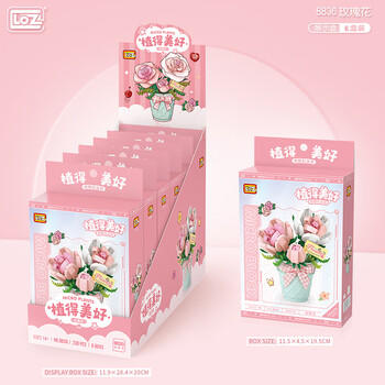 俐智（Loz）小颗粒积木花永生花束玫瑰花女孩儿童玩具拼装模型母亲节生日礼物 商品图2