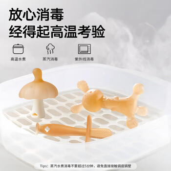 光多拉婴儿牙胶磨牙棒小蘑菇宝宝防吃手神器小兔子咬胶3件套装 商品图5