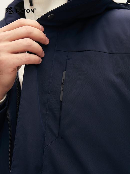 [石墨烯]波顿男士秋冬季合身可拆卸连帽省心一衣三穿中长款羽绒服MC825524 商品图2