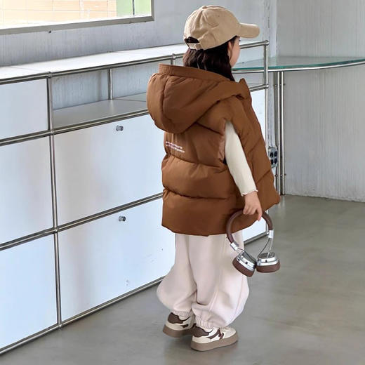 【新款冬季儿童羽绒棉马甲】男童女童中大童加厚外穿纯色童装 商品图3