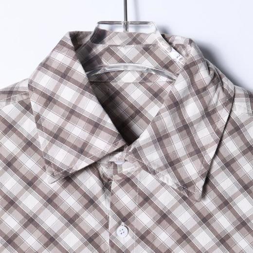 26746SDSA秋冬新款痞帅男装简约暴打撞色格纹翻领长袖衬衫休闲风百搭 商品图2