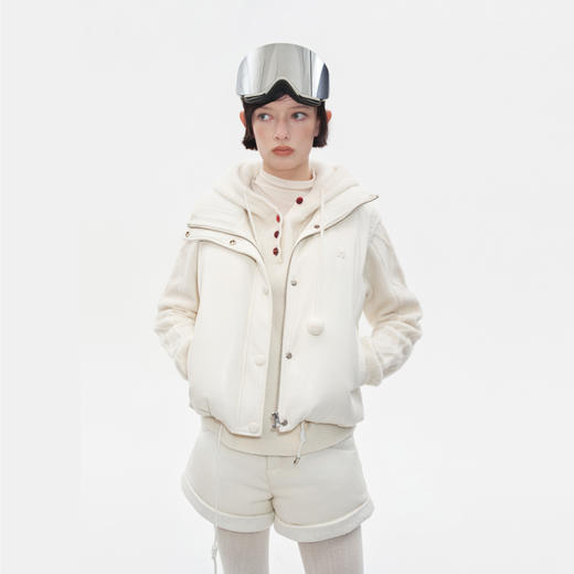 Herlian2025冬季腰部抽绳设计高领羽绒马甲 商品图1