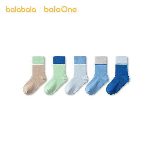 【balaOne】巴拉巴拉儿童袜子春秋男女童棉袜儿童学生打底五双装 商品图4