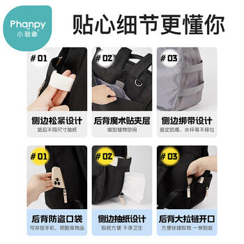 小雅象奶爸包大容量双肩背包婴儿外出多功能时尚手提妈咪妈妈包 商品图1