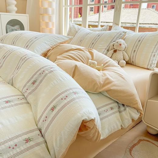 【全棉色织提花四件套】全棉色织提花四件套A类双拼提花床品文艺北欧双人新 商品图2