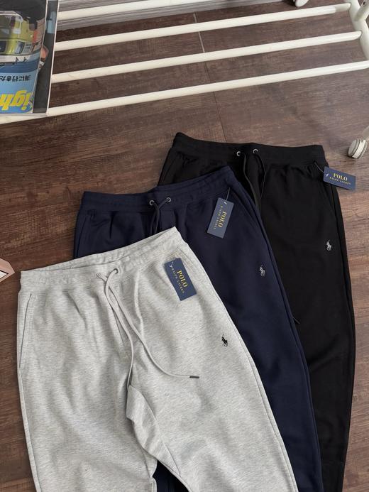 拉夫家经典小标刺绣纯色松紧抽绳卫裤 商品图1