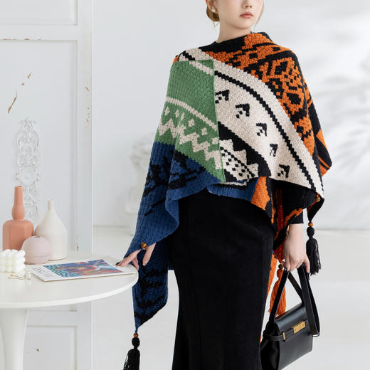 苏苏姐家马蒂斯披肩斗篷手工diy钩针编织披肩羊驼羊毛线团材料包 商品图3