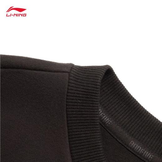 李宁男子2025套头运动卫衣AWDV031-2黑巧褐 商品图3