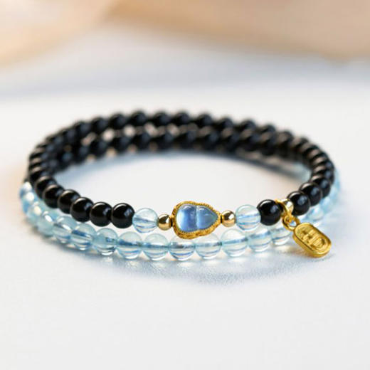 福运吉祥海蓝宝黑曜石手串5mm 商品图3